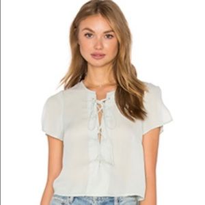 Lucca Blue Criss Cross Crop Top